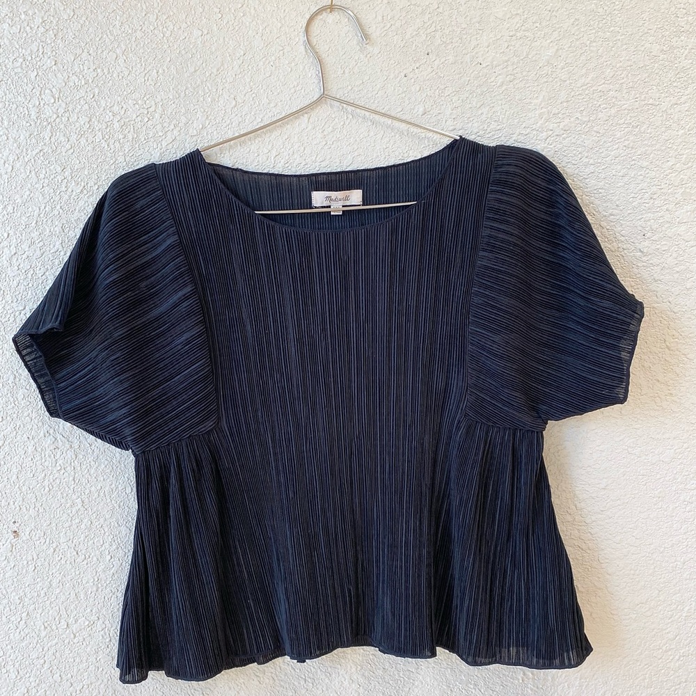 Madewell Black Cropped Blouse